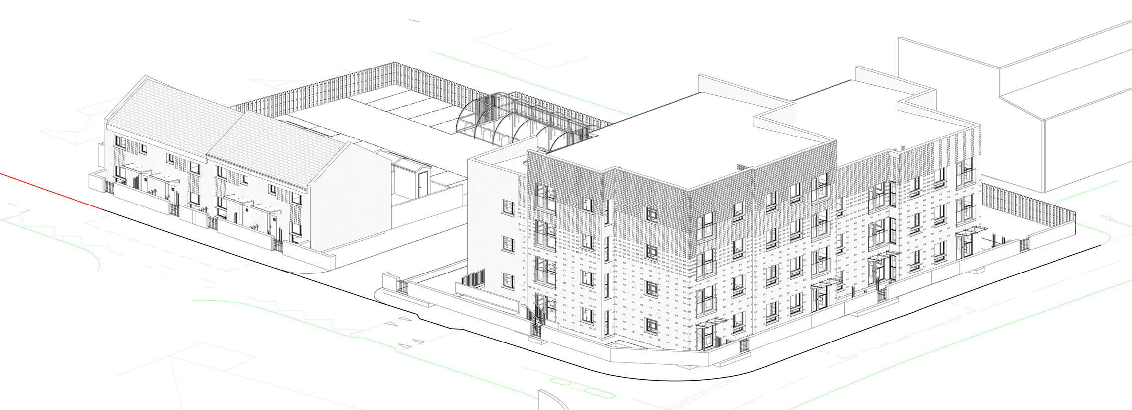 Michaelstone Road Housing, Cardiff - Apartments and Houses Isometrics2