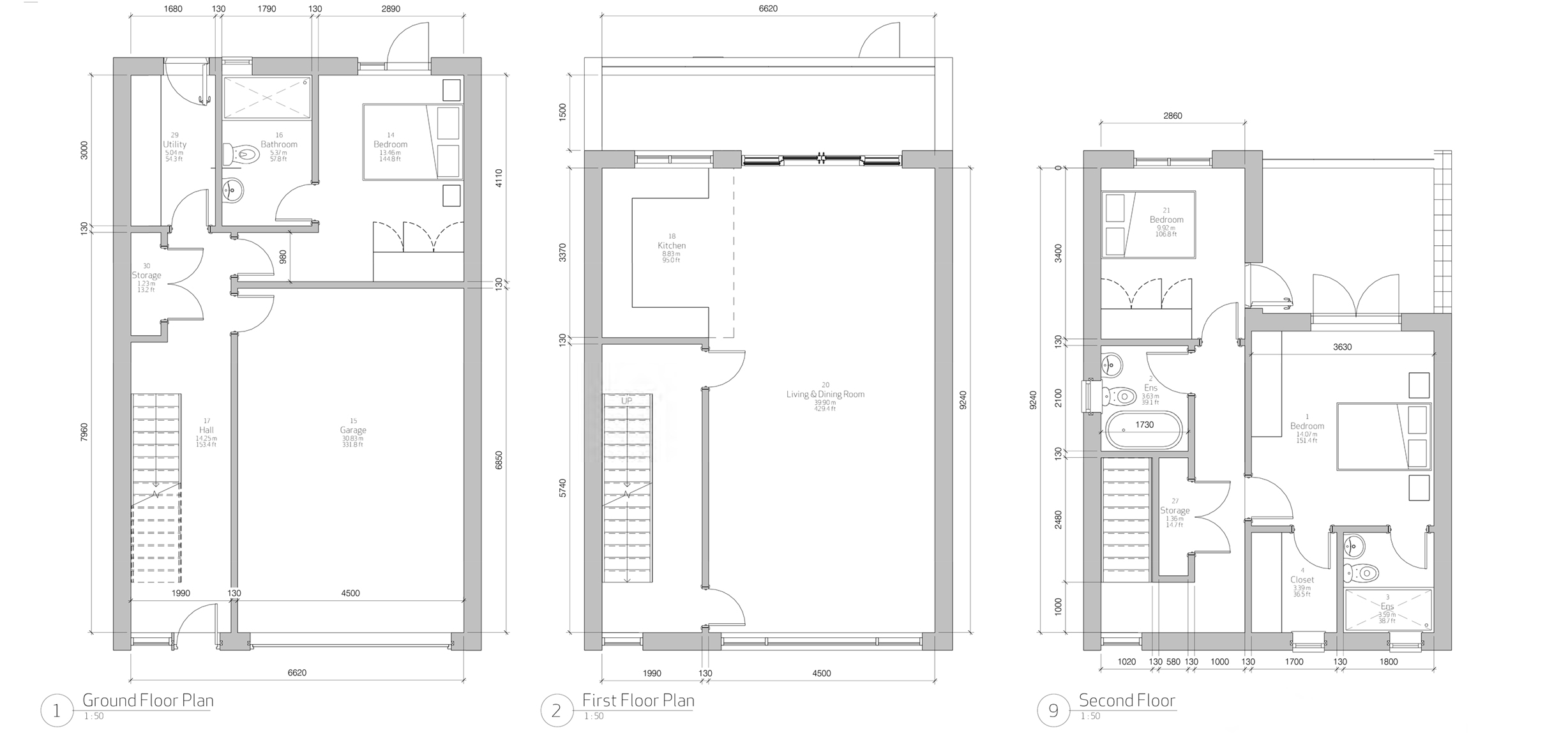 New housing, Godreaman, Wales - House plans